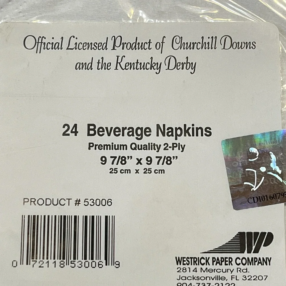 Kentucky Derby Party Beverage Napkins Churchill Downs 24 Per Pack New Sealed